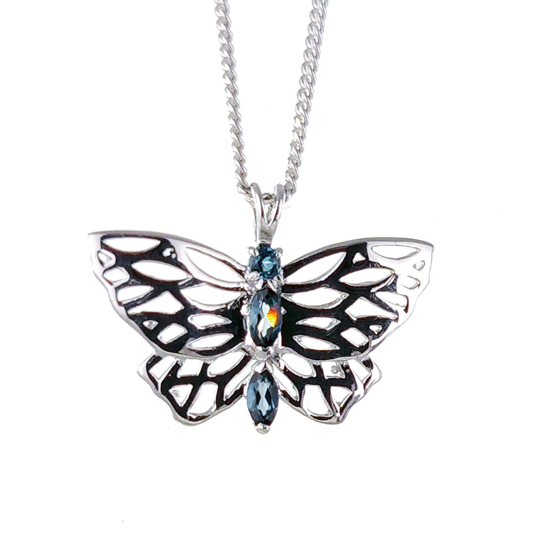 Butterfly Necklace London Blue Topaz