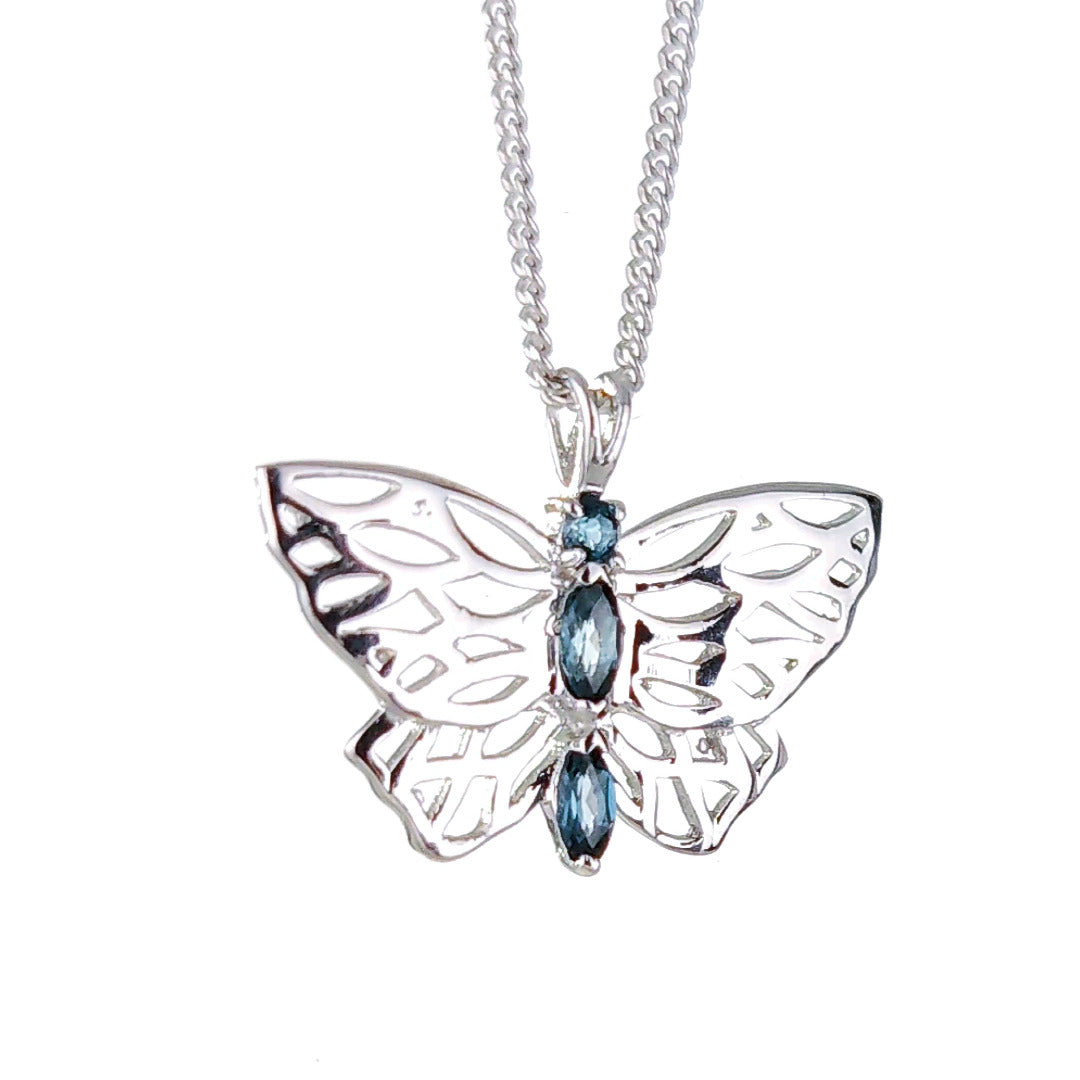 Butterfly Necklace London Blue Topaz