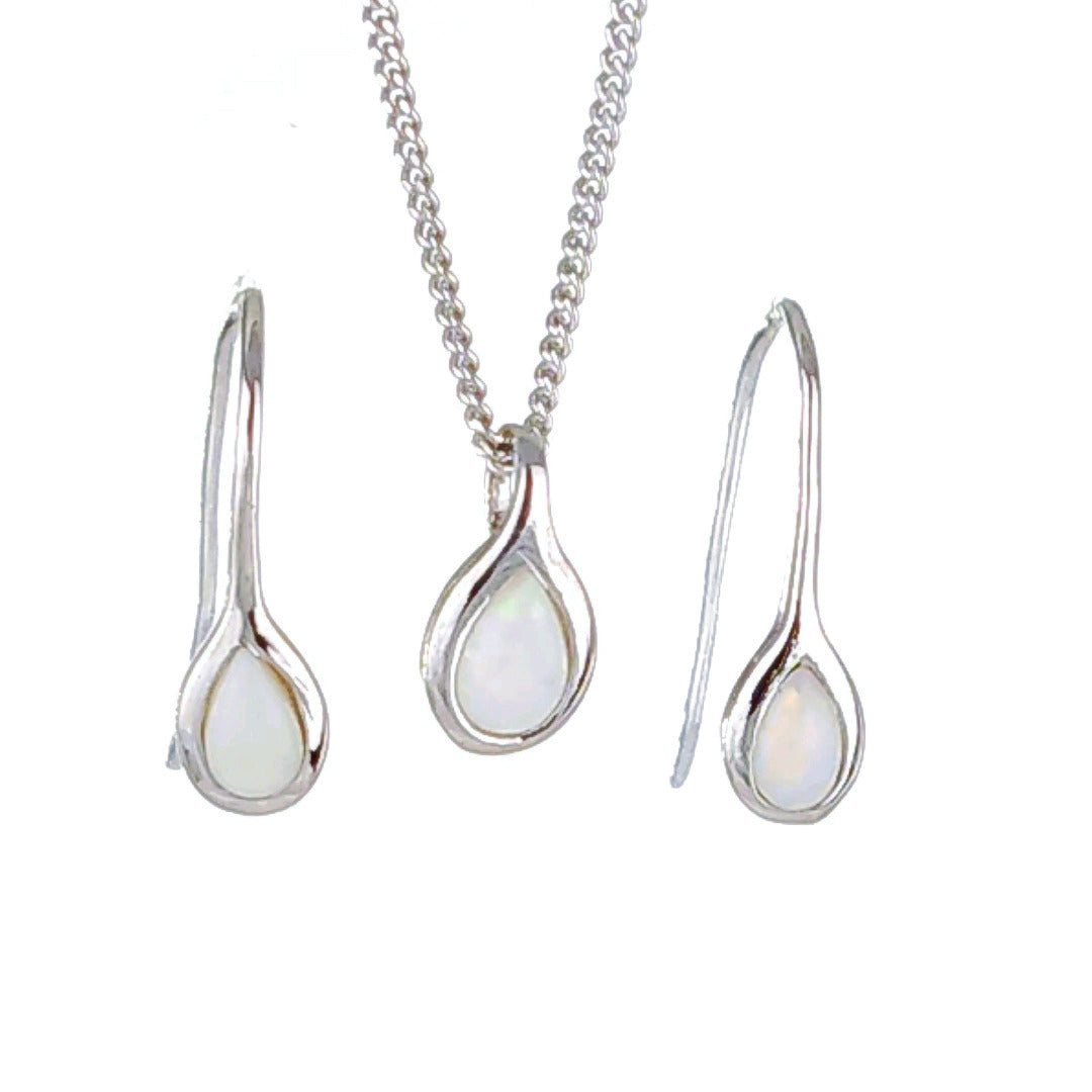 Opal Necklace and Earrings Set