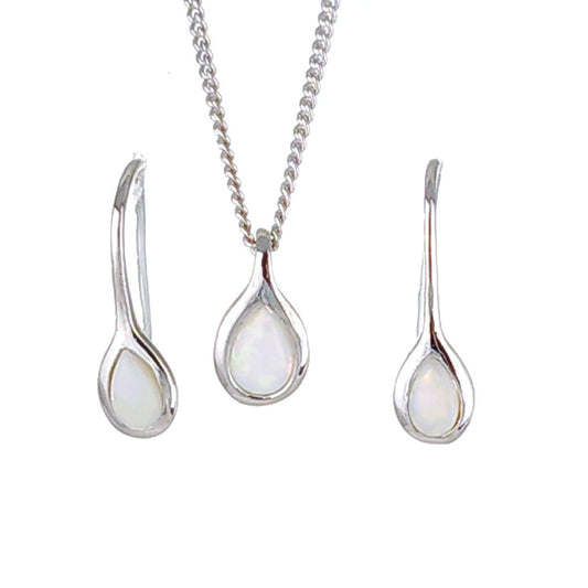 Opal Necklace and Earrings Set