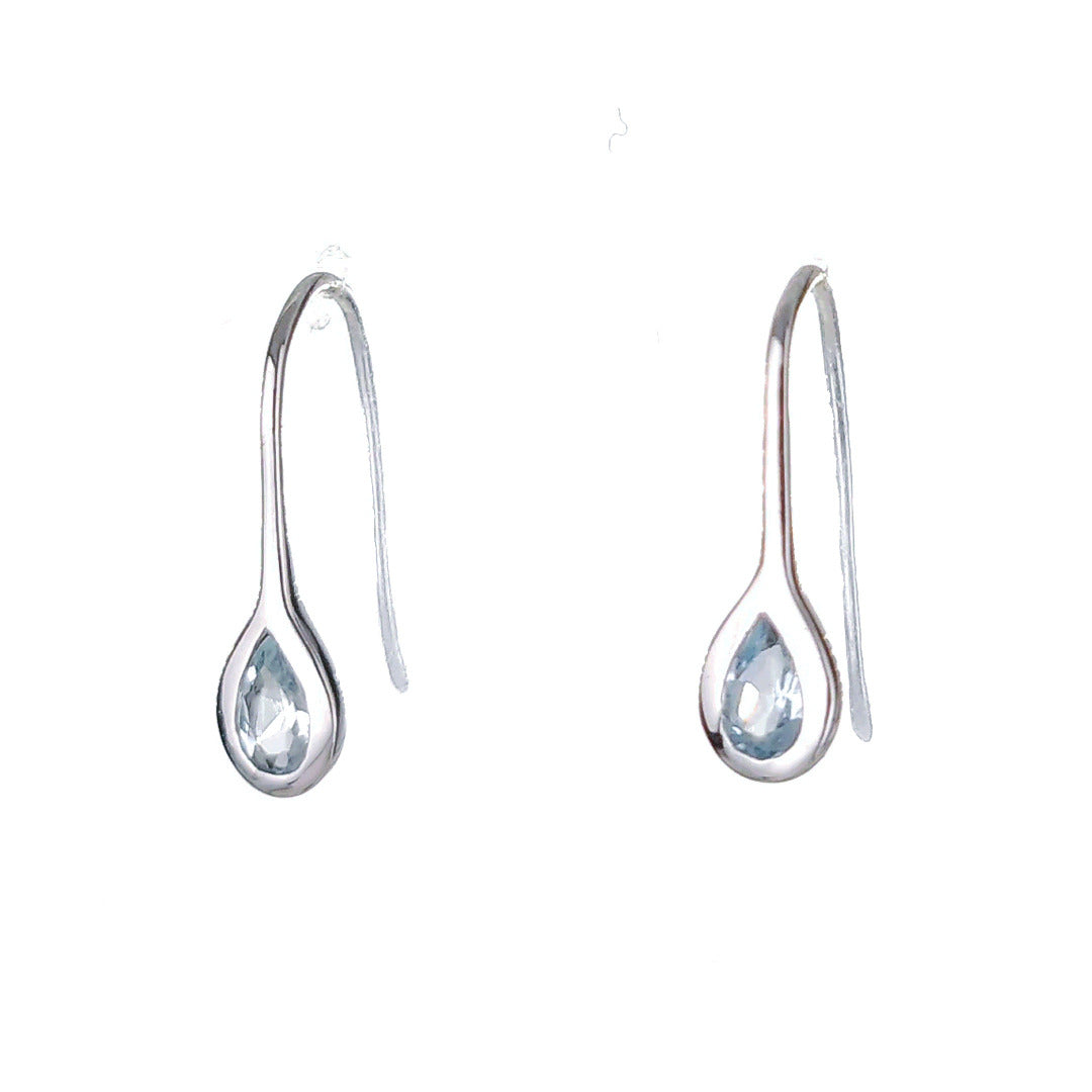 Aquamarine dangle earrings sterling silver