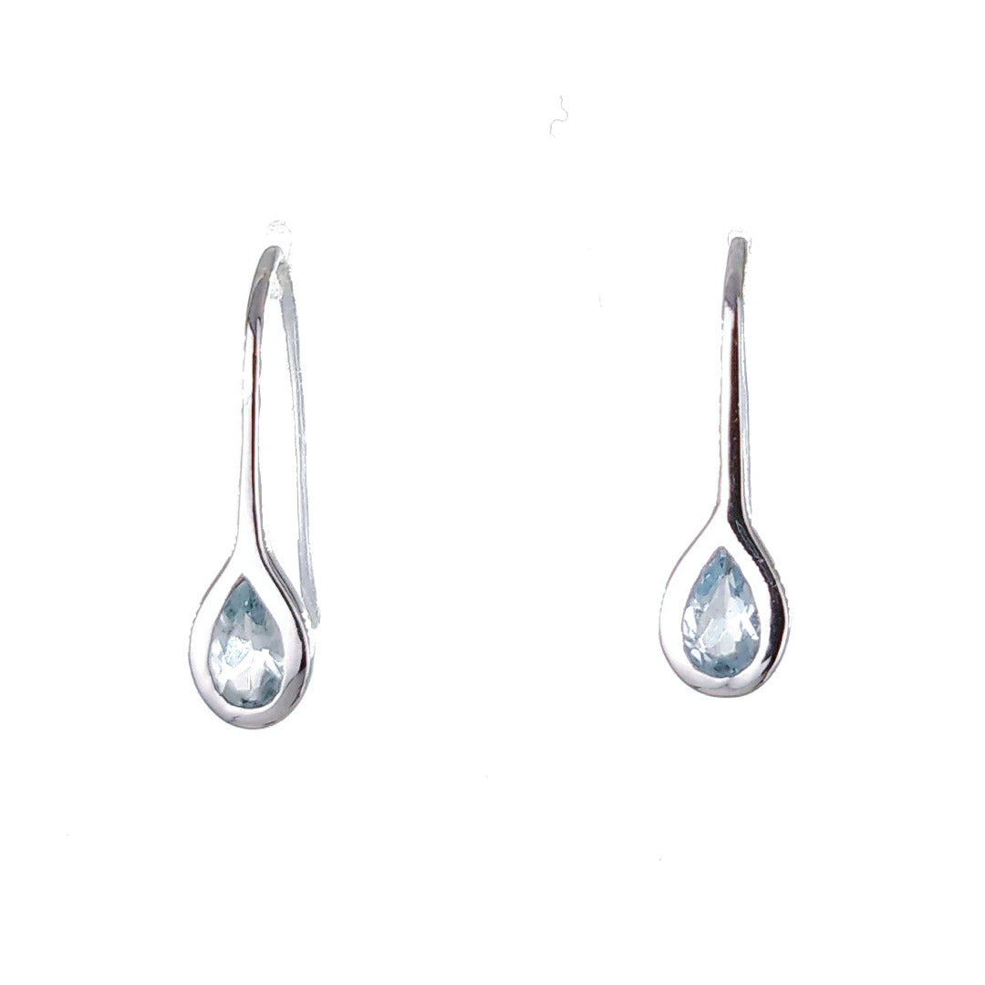 Aquamarine dangle earrings sterling silver