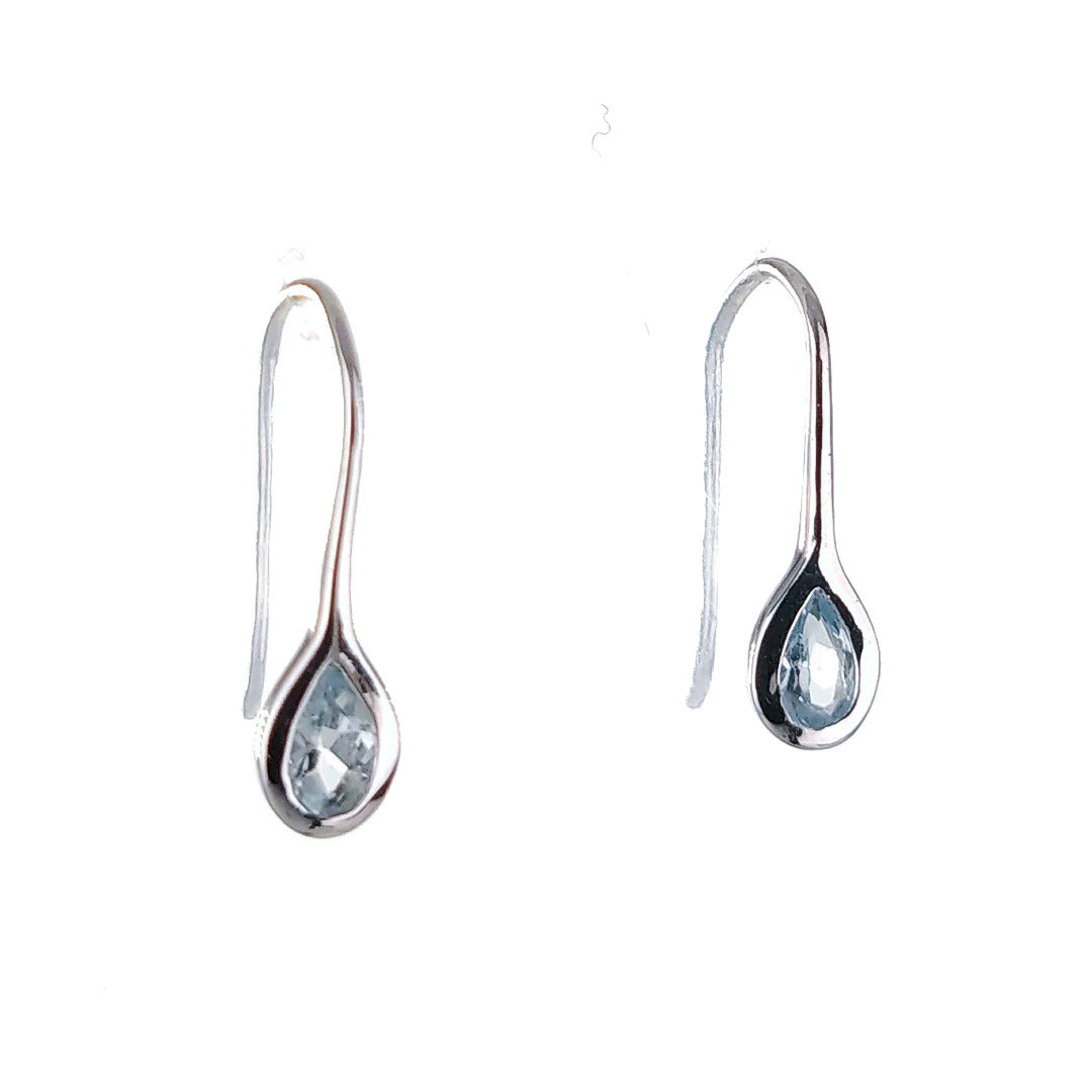 Aquamarine dangle earrings sterling silver