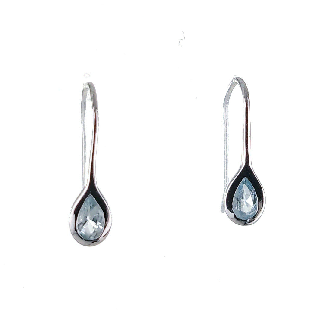 Aquamarine dangle earrings sterling silver