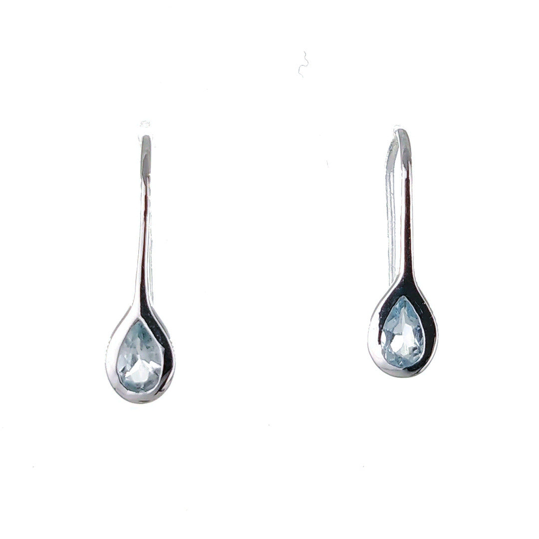 Aquamarine dangle earrings sterling silver