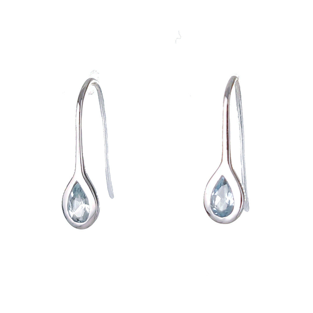 Aquamarine dangle earrings sterling silver