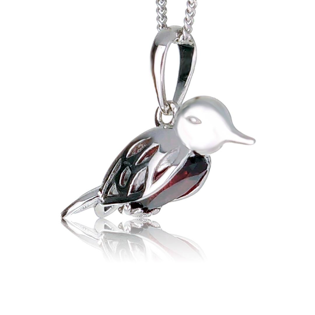 Robin Necklace Earring Set Sterling Silver Real Garnet