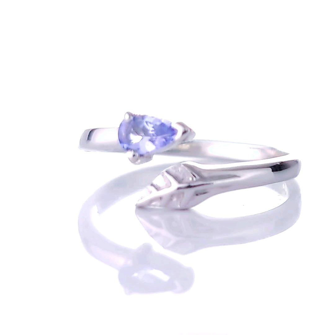 Sterling Silver Tanzanite Ring Size I-T Adjustable Blue Tree of life December Birthstone