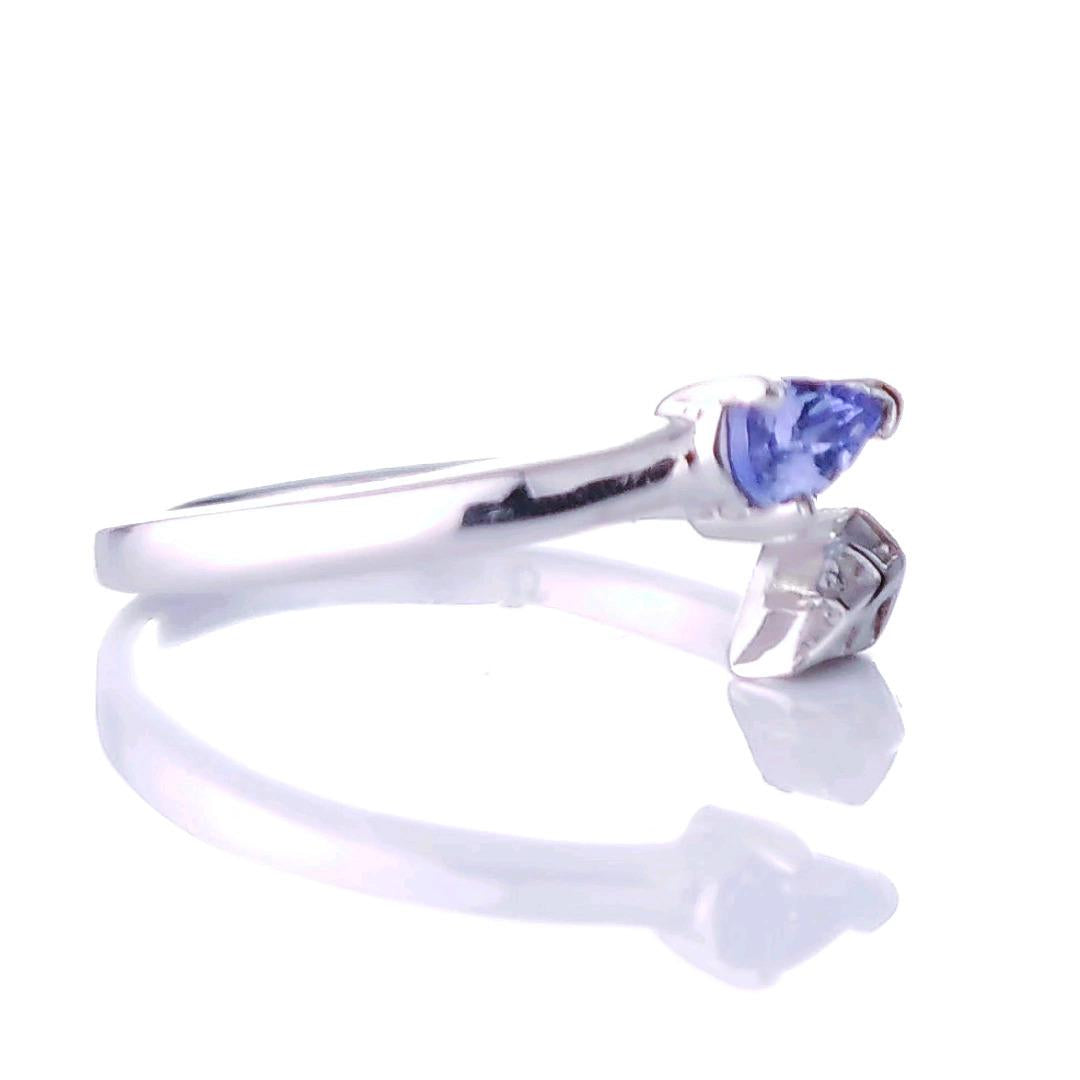 Sterling Silver Tanzanite Ring Size I-T Adjustable Blue Tree of life December Birthstone