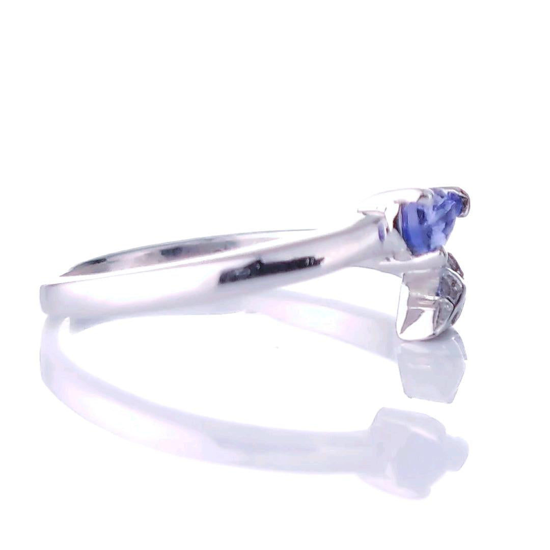 Sterling Silver Tanzanite Ring Size I-T Adjustable Blue Tree of life December Birthstone