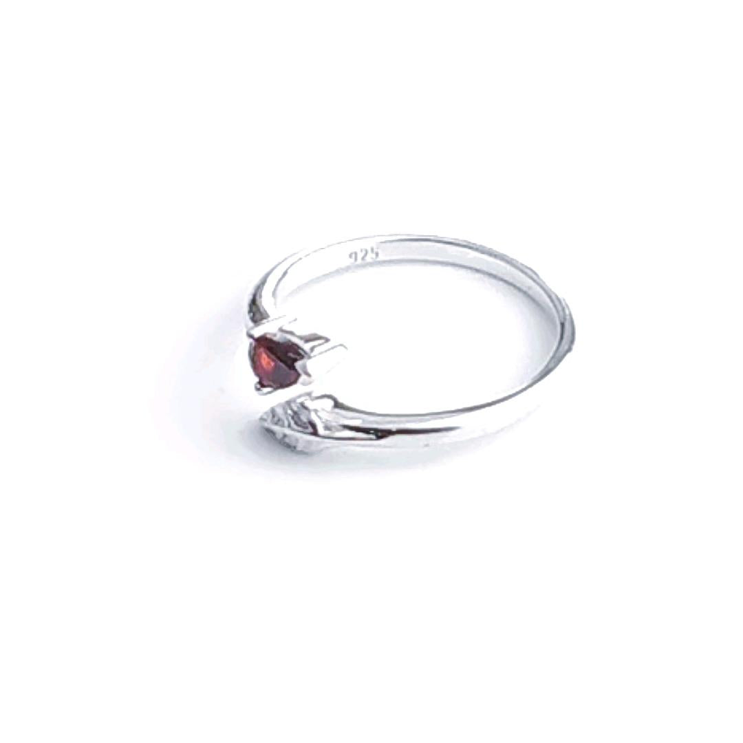 Sterling Silver Garnet Adjustable Ring Tree of life