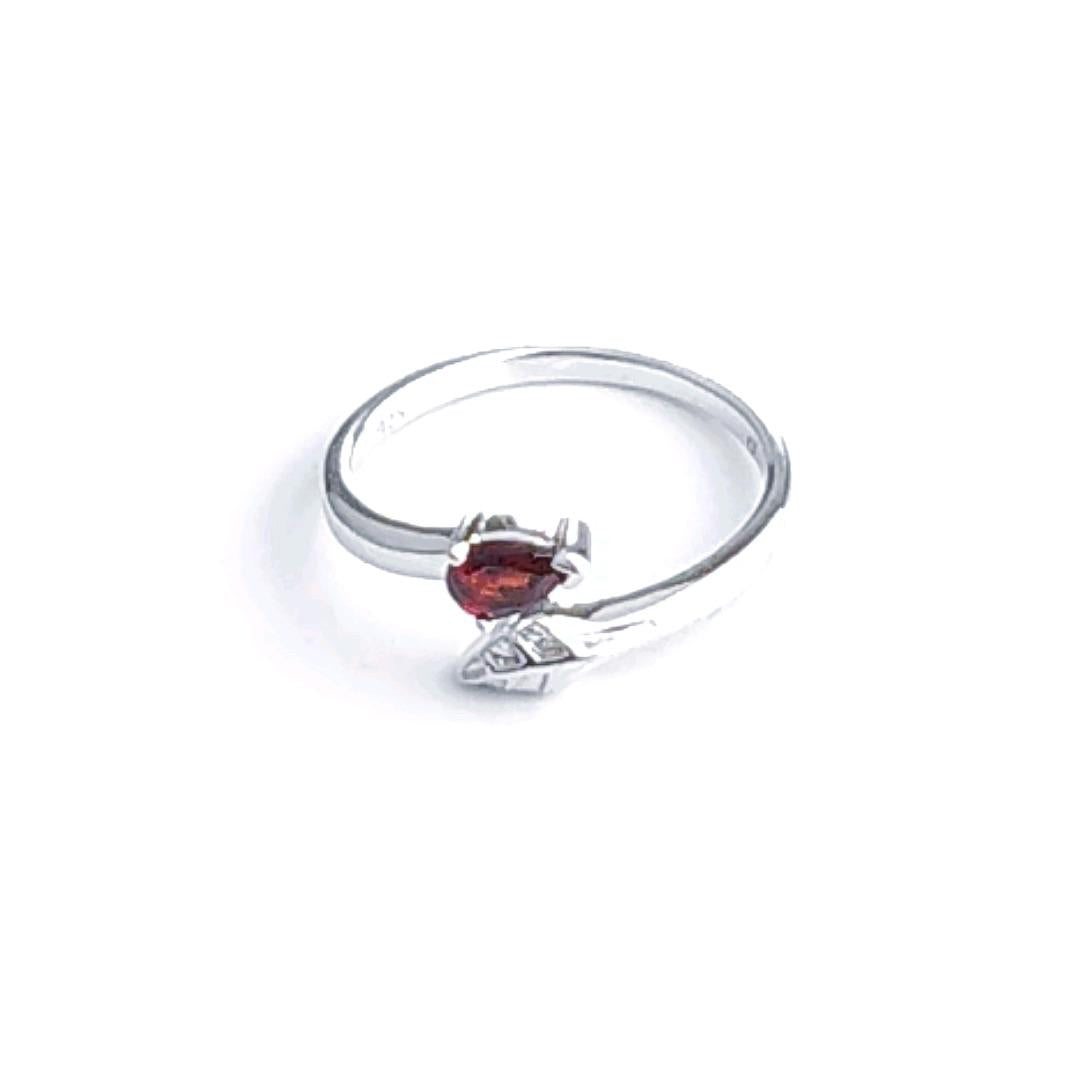 Sterling Silver Garnet Adjustable Ring Tree of life