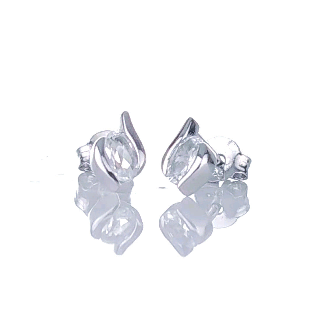 Silver and hot sale white earrings