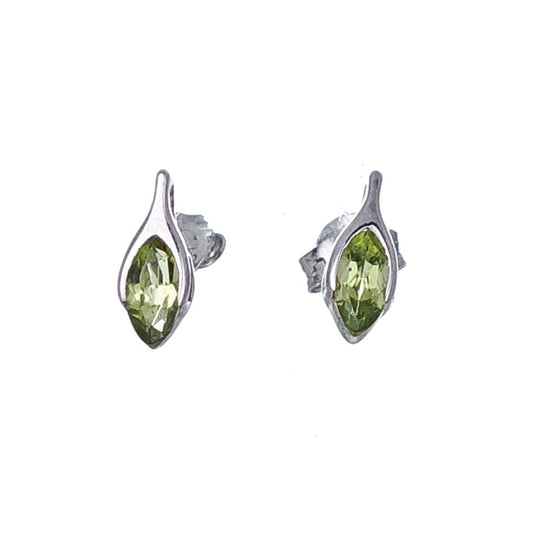  Natural Green Peridot minamilist Stud Earrings