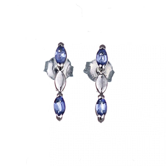 Tanzanite Earrings Sterling Silver Studs Infinity Marquise