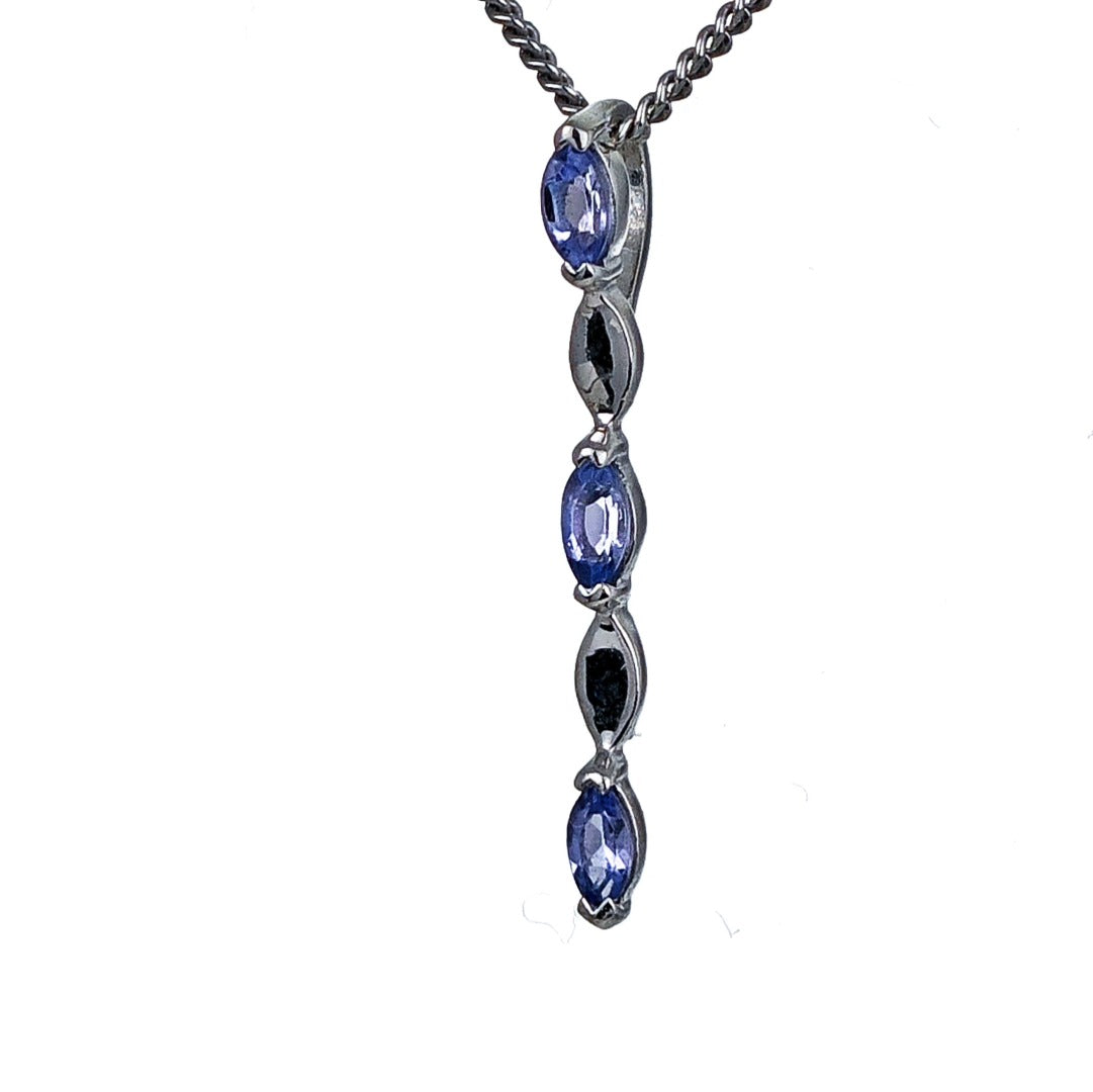 Tanzanite Pendant Sterling Silver Infinity Marquise