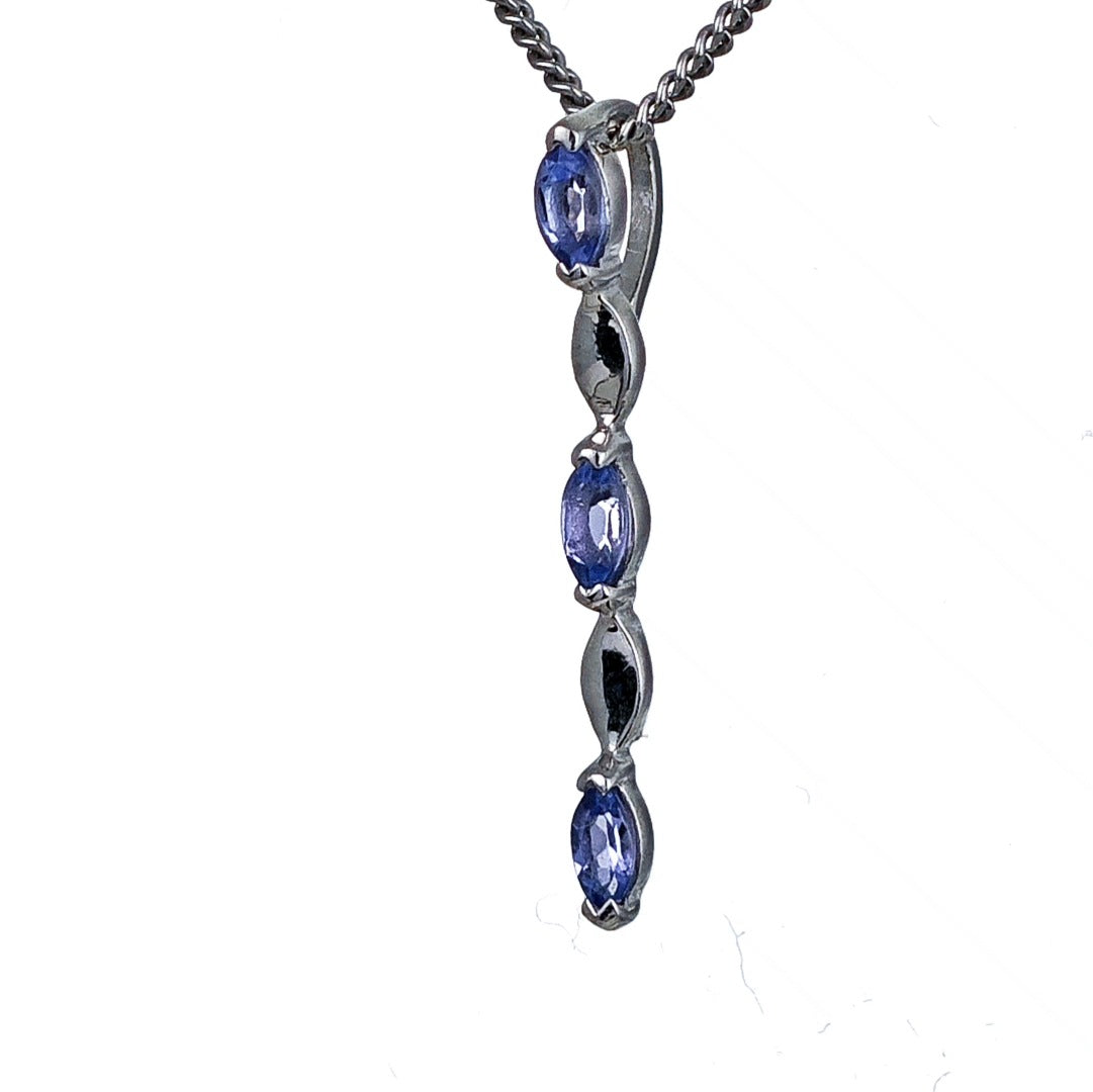 Tanzanite Pendant Sterling Silver Infinity Marquise