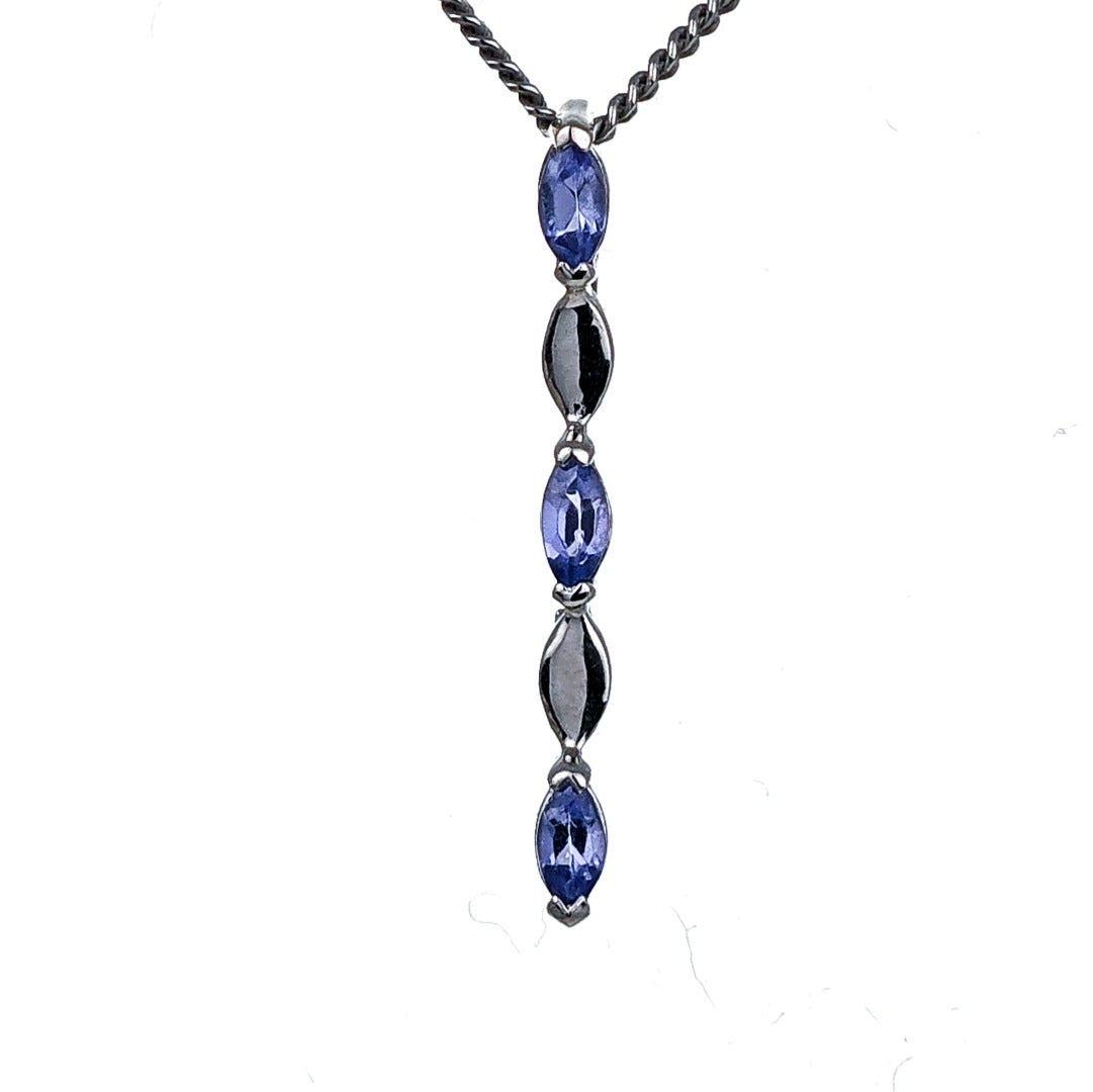 Tanzanite Pendant Sterling Silver Infinity Marquise