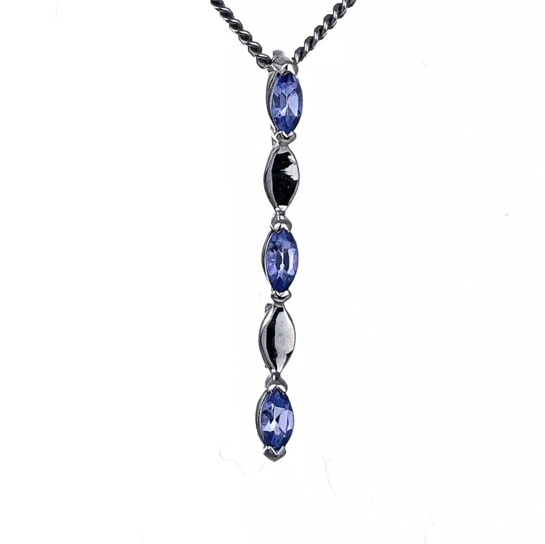 Tanzanite Pendant Sterling Silver Infinity Marquise