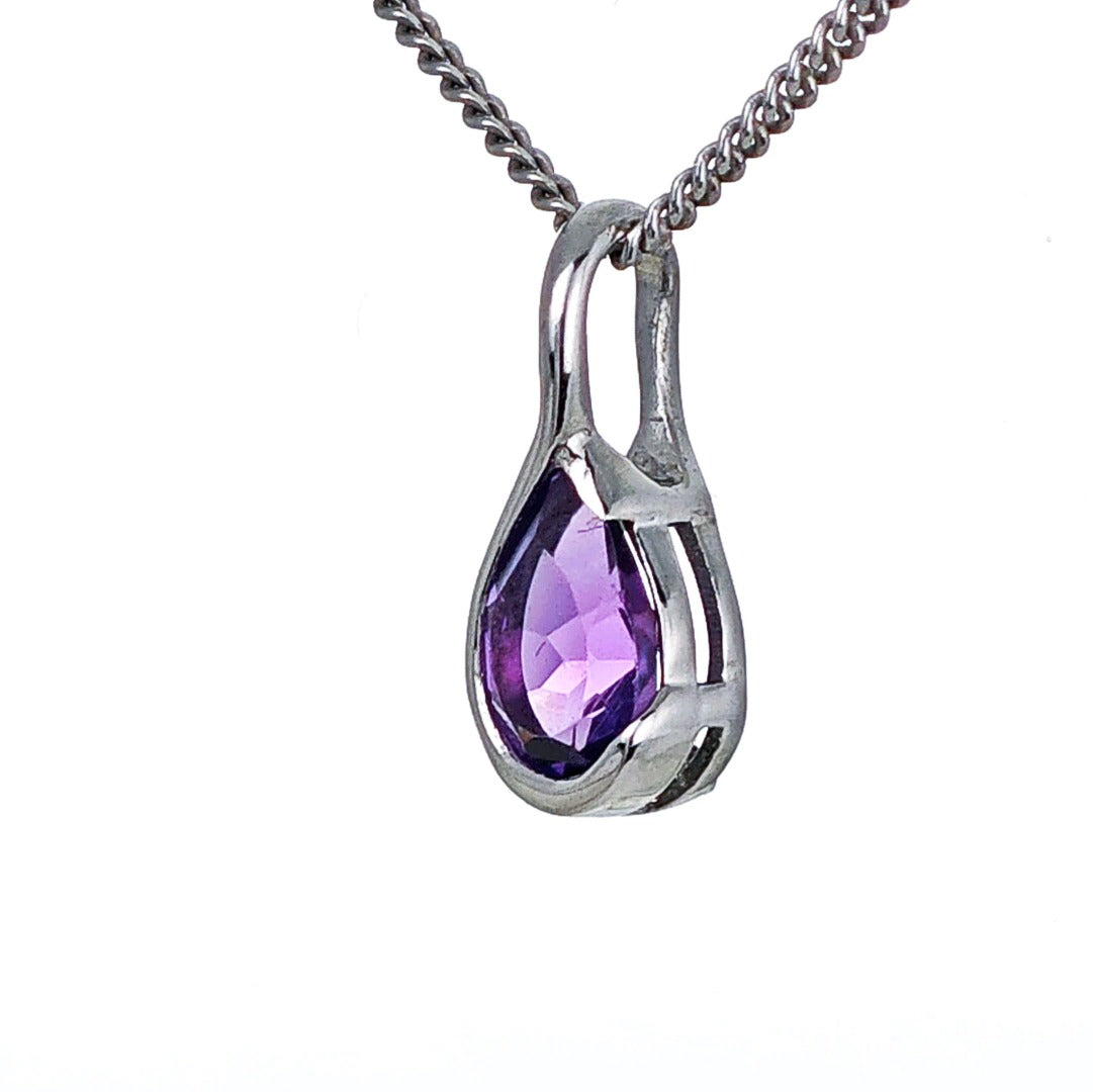 Amethyst Necklace Sterling Silver Infinity Loop