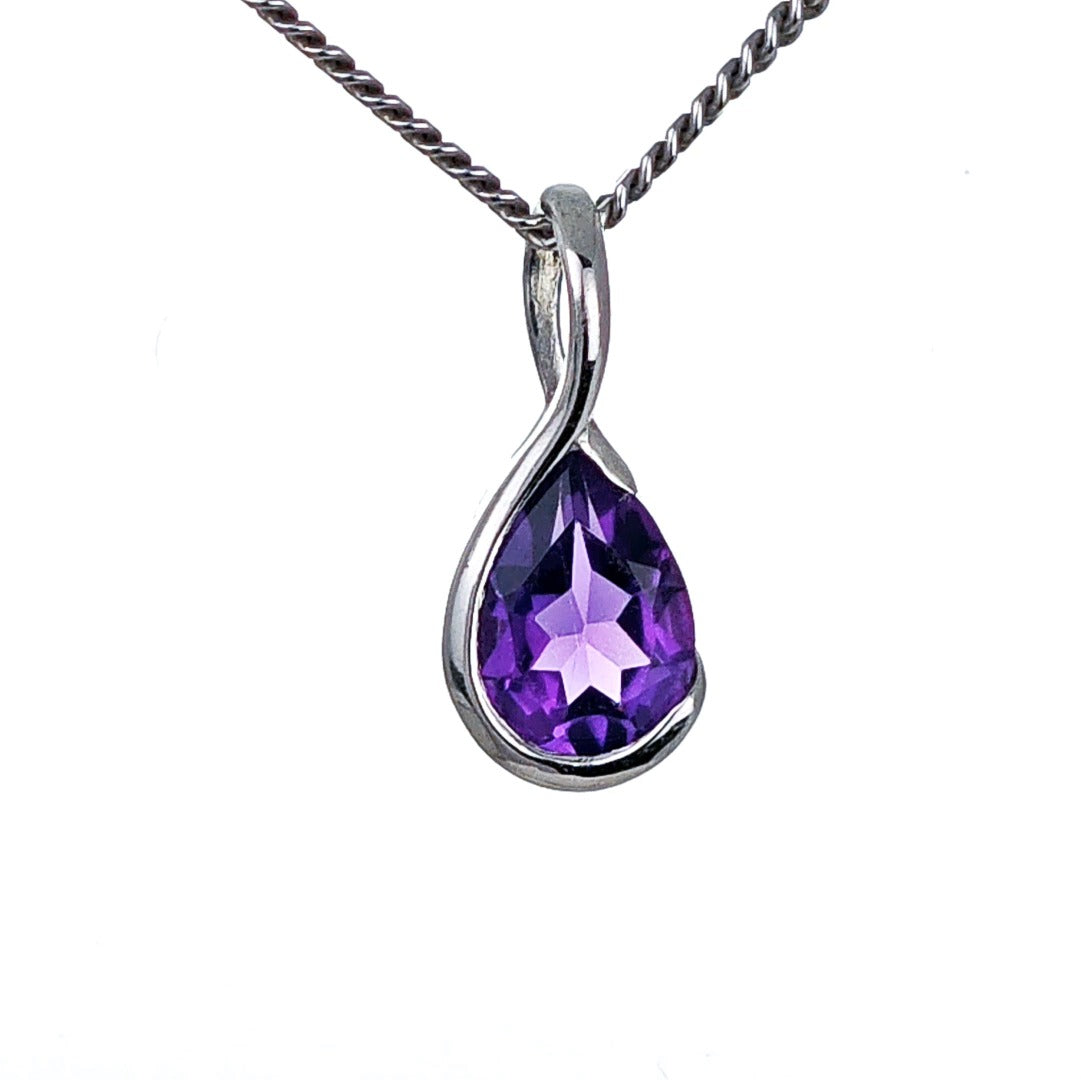 Pendant, Round Amethyst Pendant, Sterling Silver, 57% OFF