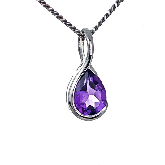 Amethyst Necklace Sterling Silver Infinity Loop