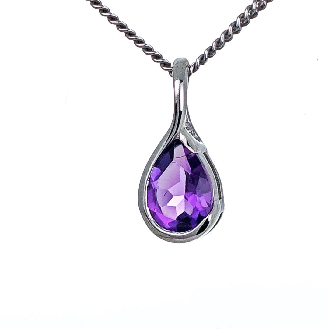 Amethyst Necklace Sterling Silver Infinity Loop