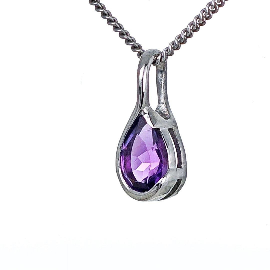 Amethyst Necklace Sterling Silver Infinity Loop