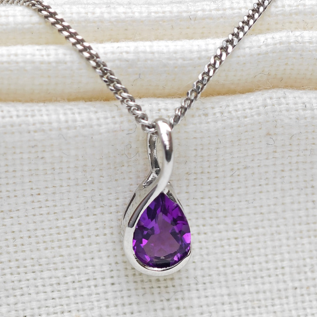 Amethyst Necklace Sterling Silver Infinity Loop