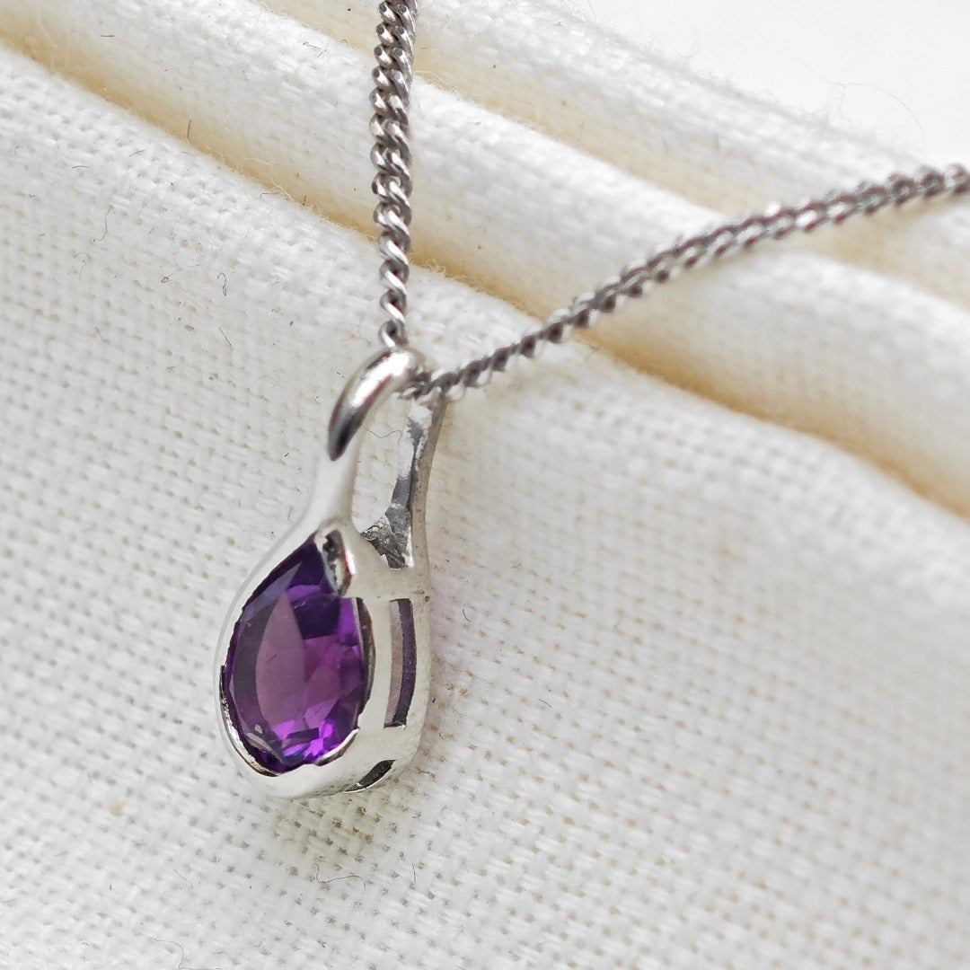 Amethyst Necklace Sterling Silver Infinity Loop