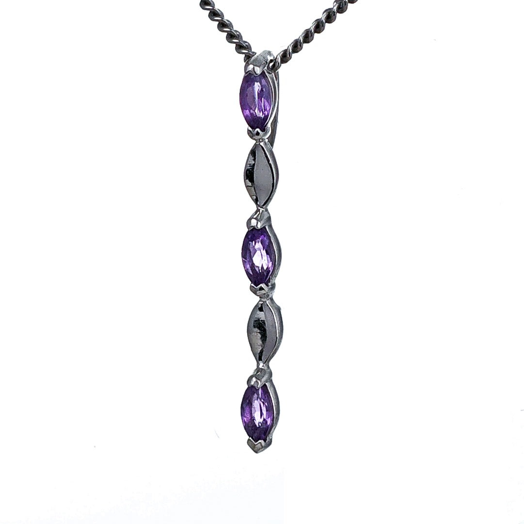 Amethyst Pendant Sterling Silver Infinity Marquise