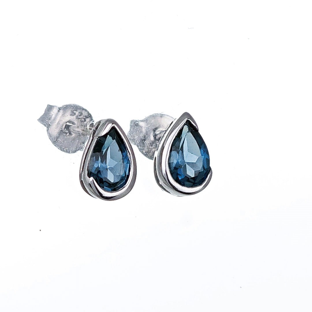 London blue topaz sale earrings sterling silver