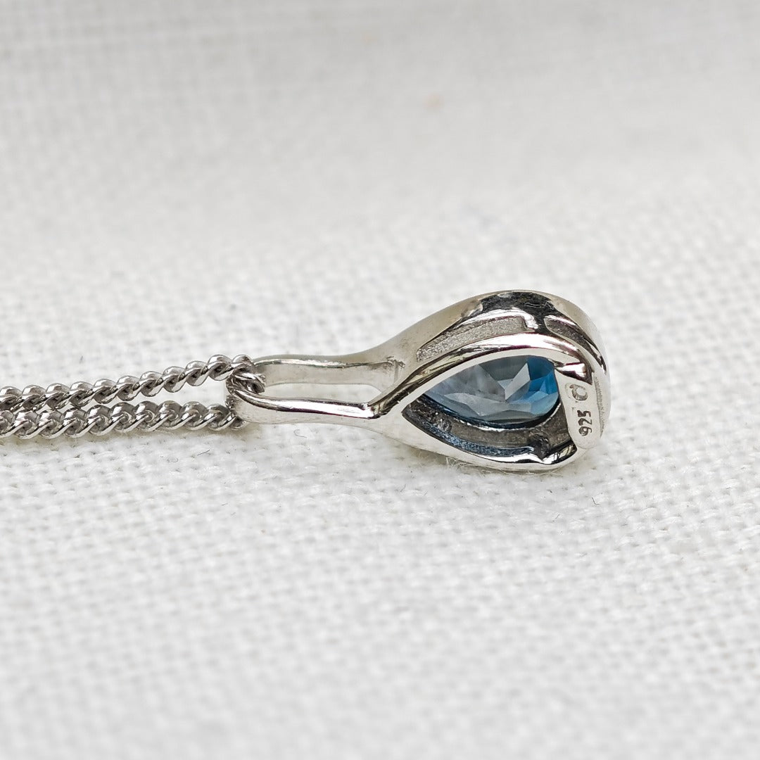 London Blue Topaz Pendant Sterling Silver Infinity Loop