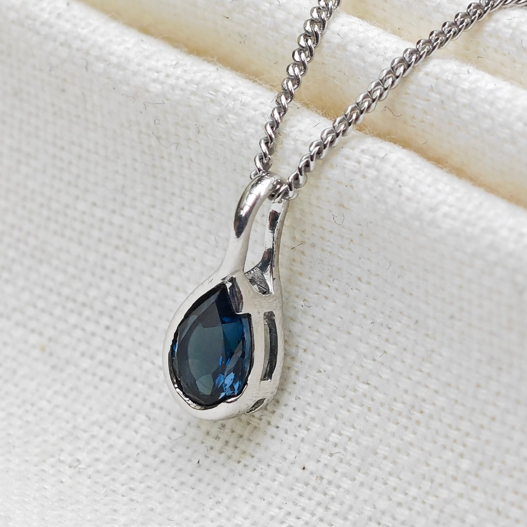 London Blue Topaz Pendant Sterling Silver Infinity Loop