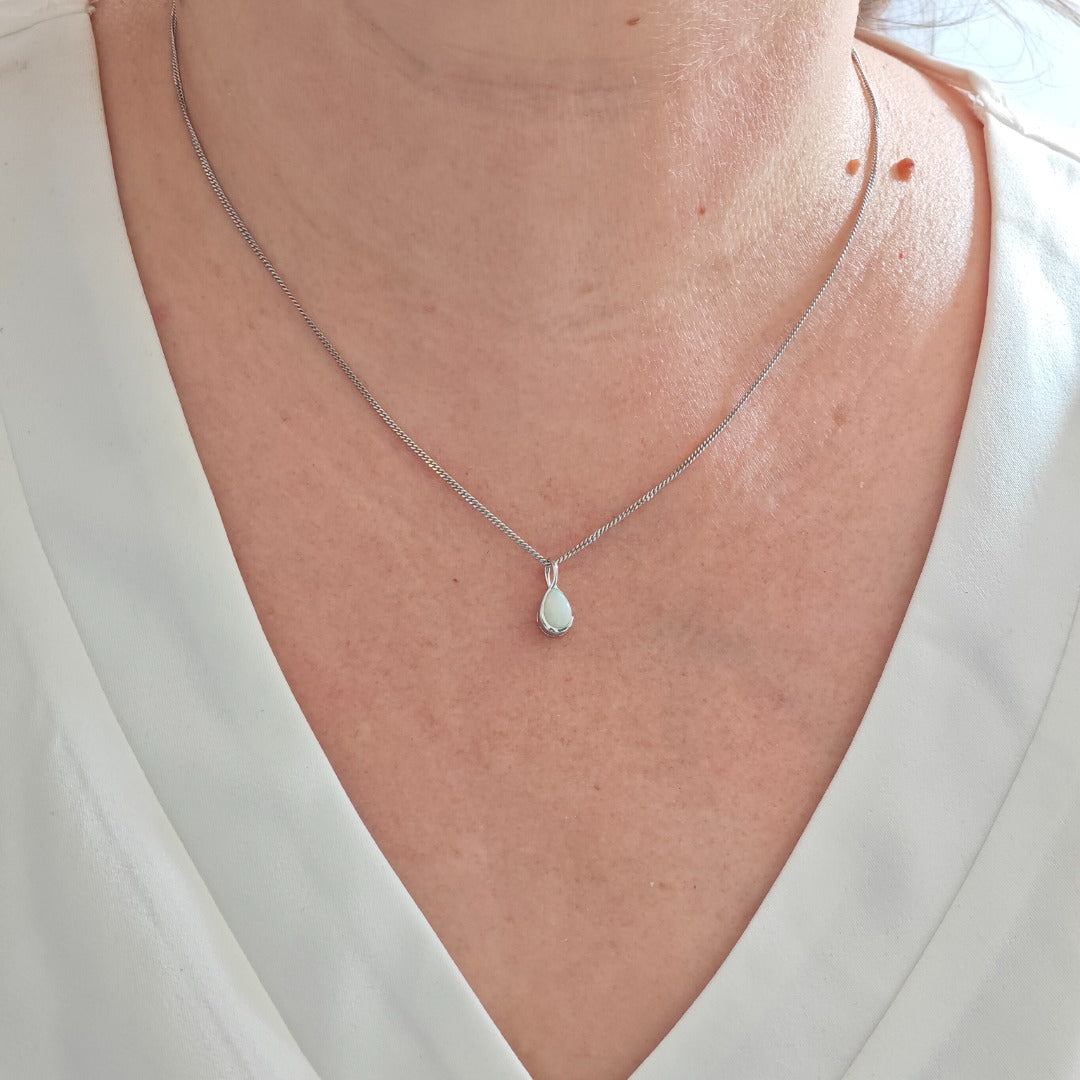 Opal Necklace Eternity Loop