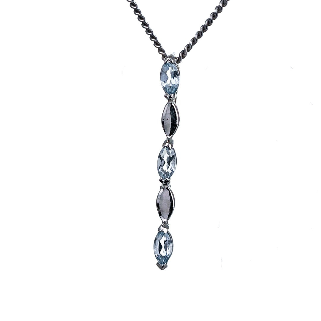 Aquamarine Necklace Sterling Silver Infinity Marquise