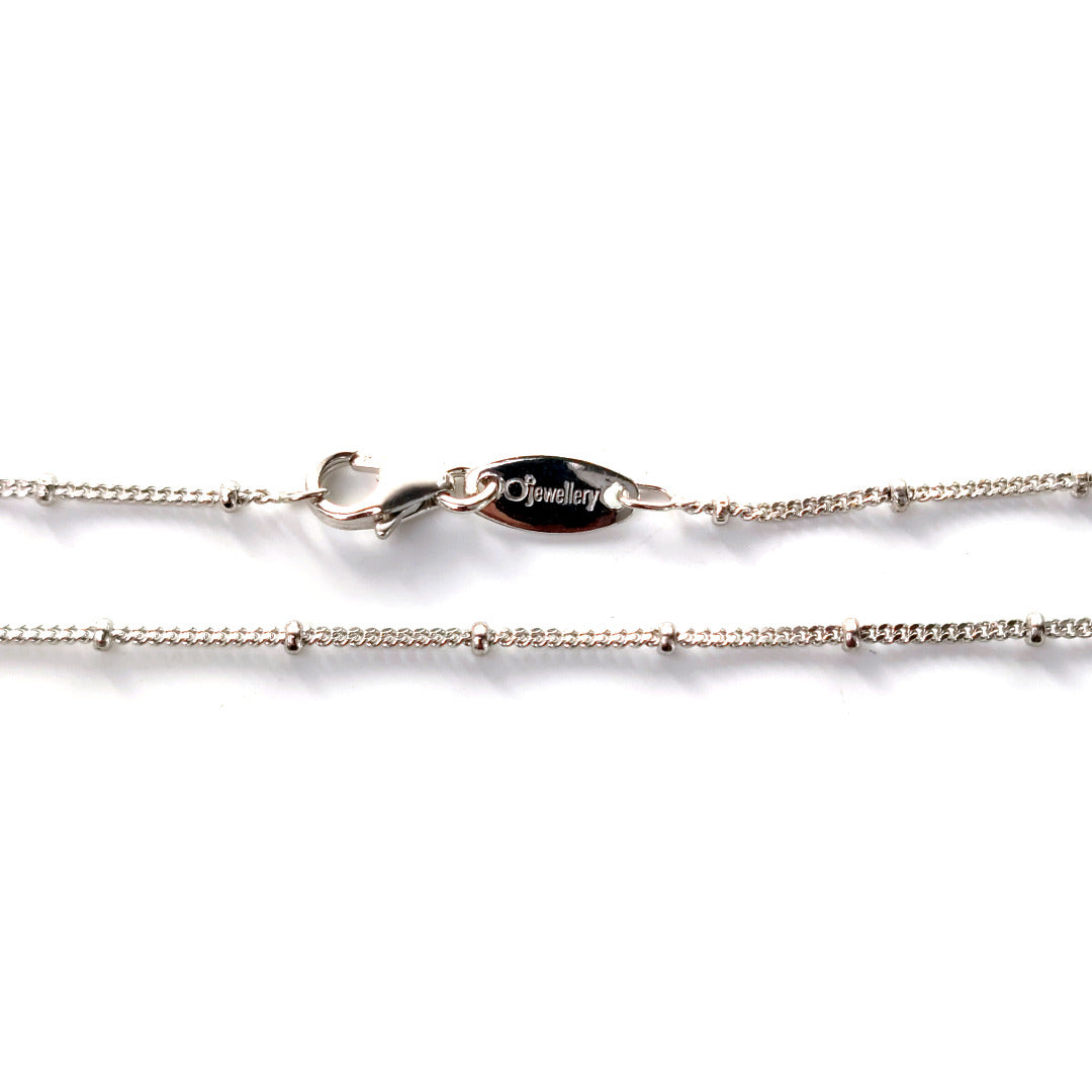 Ojewellery beaded layering chain sterling silver