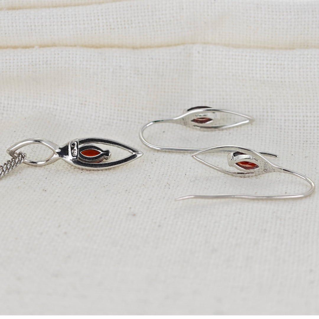 One of a Kind Silver cheapest and Garnet Organic Dangling Earrings.E91