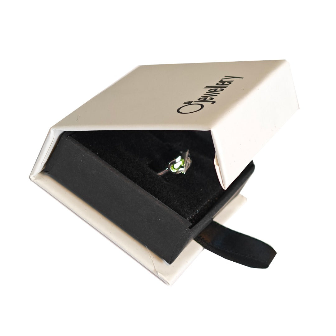 Peridot Ring Sterling Silver Adjustable Tulip Flower