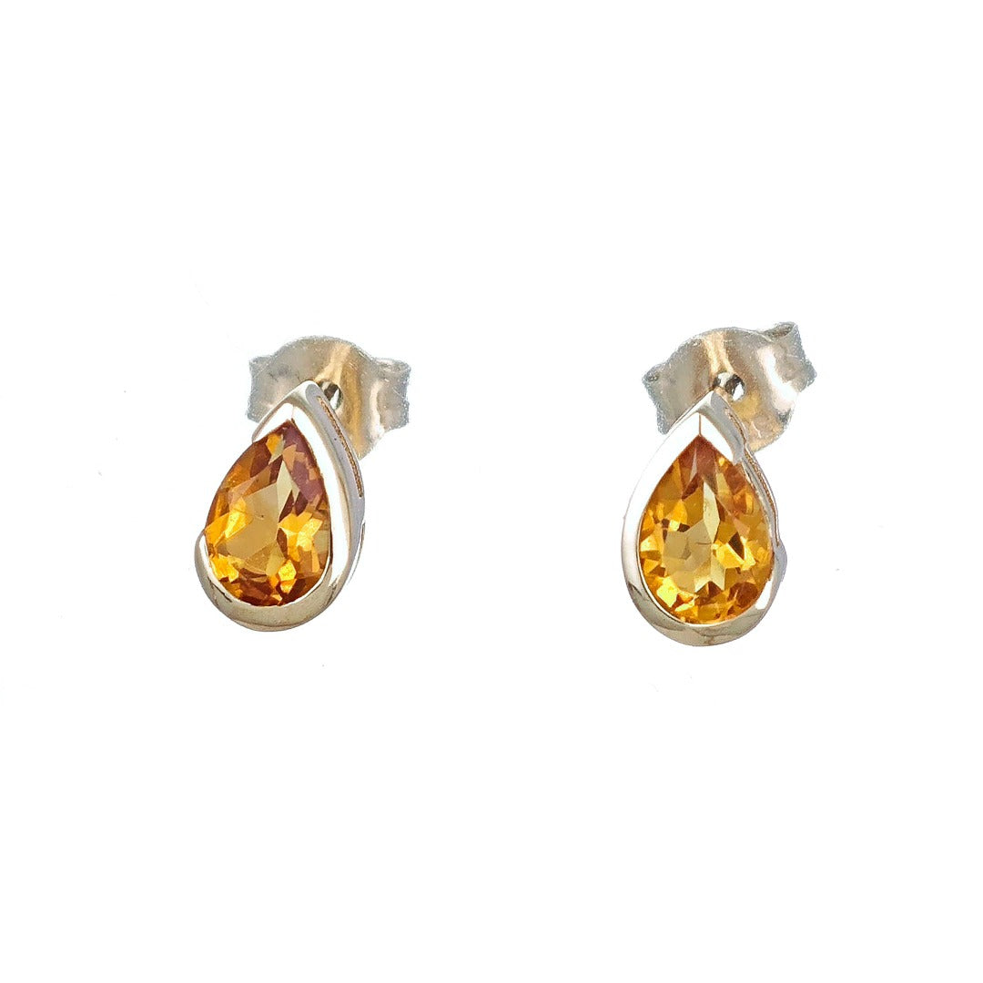 Citrine Gold 9ct Stud Earrings