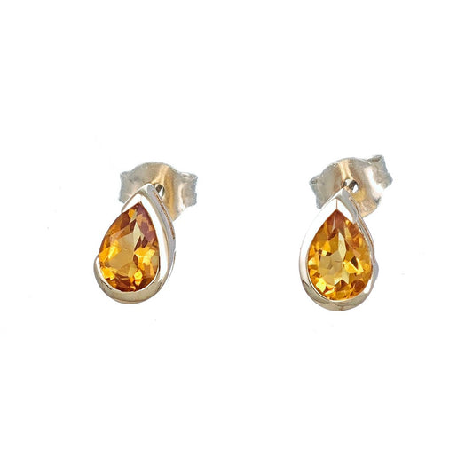 Citrine Gold 9ct Stud Earrings