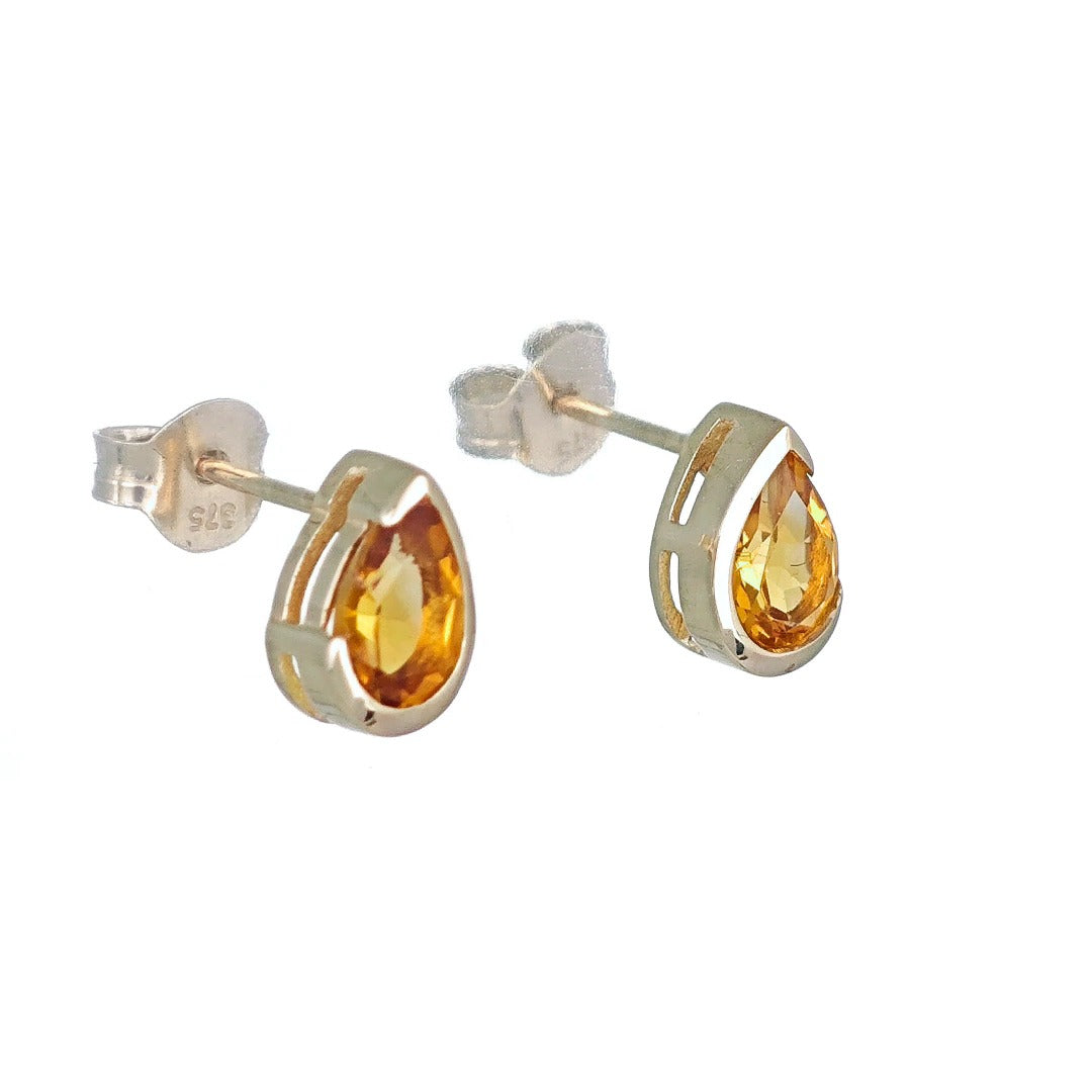 Citrine Gold 9ct Stud Earrings