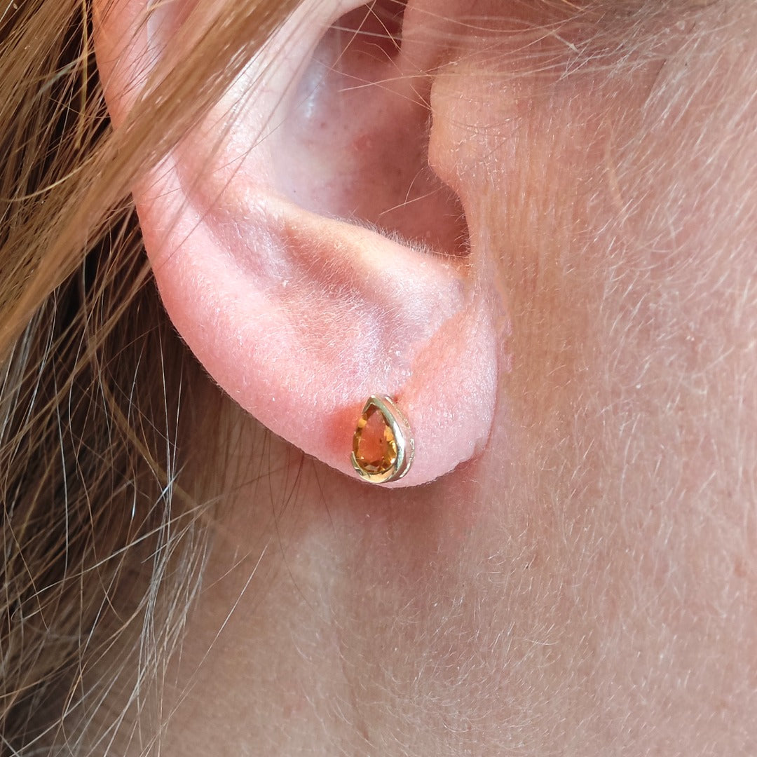 Citrine Gold 9ct Stud Earrings