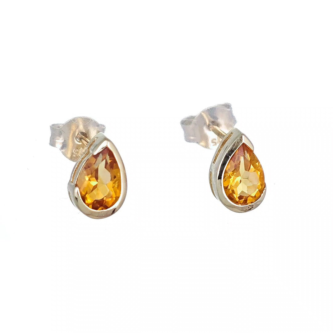 Citrine Gold 9ct Stud Earrings