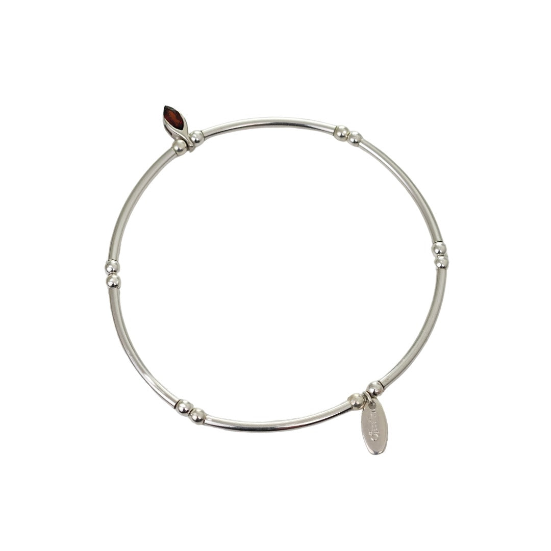 Garnet Silver Stacking Bracelet