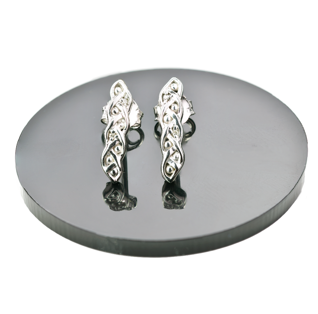 Silver Diamond Earrings Hoop Quarter Eternal Loops Womens