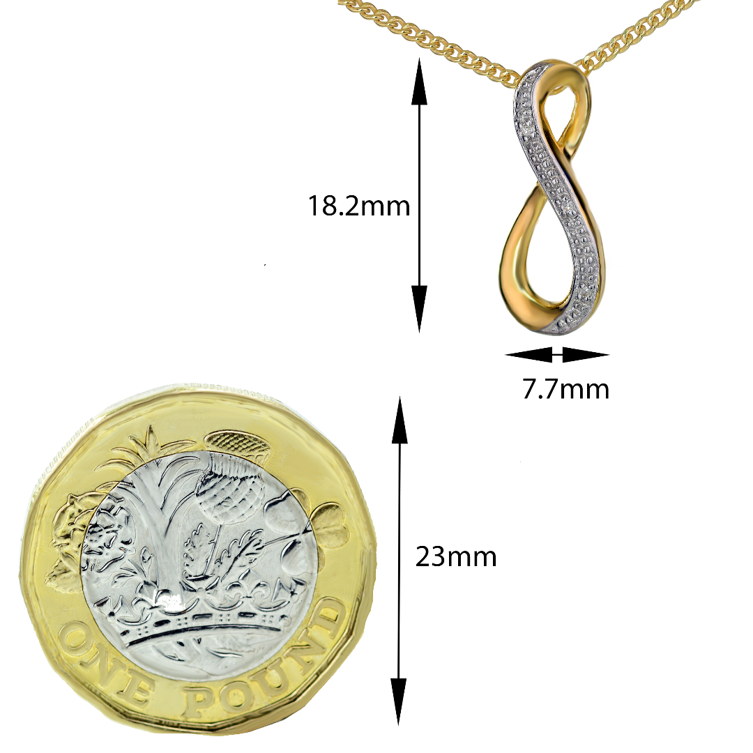 Silver Diamond Necklace Gold Plate Eternal Loop