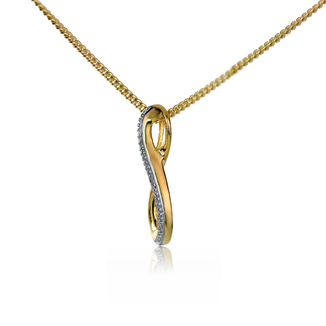 Silver Diamond Necklace Gold Plate Eternal Loop