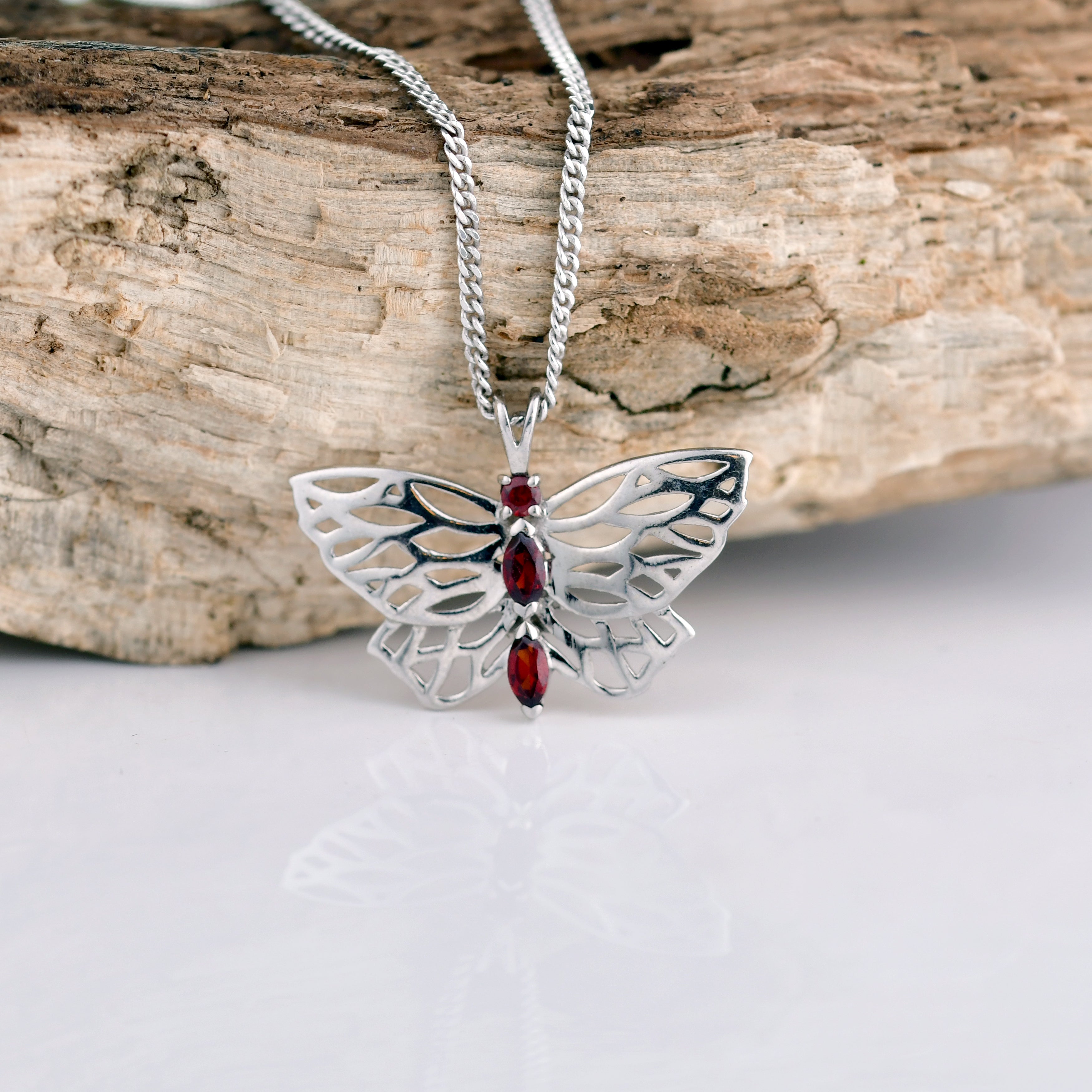 Sterling silver hot sale butterfly pendant