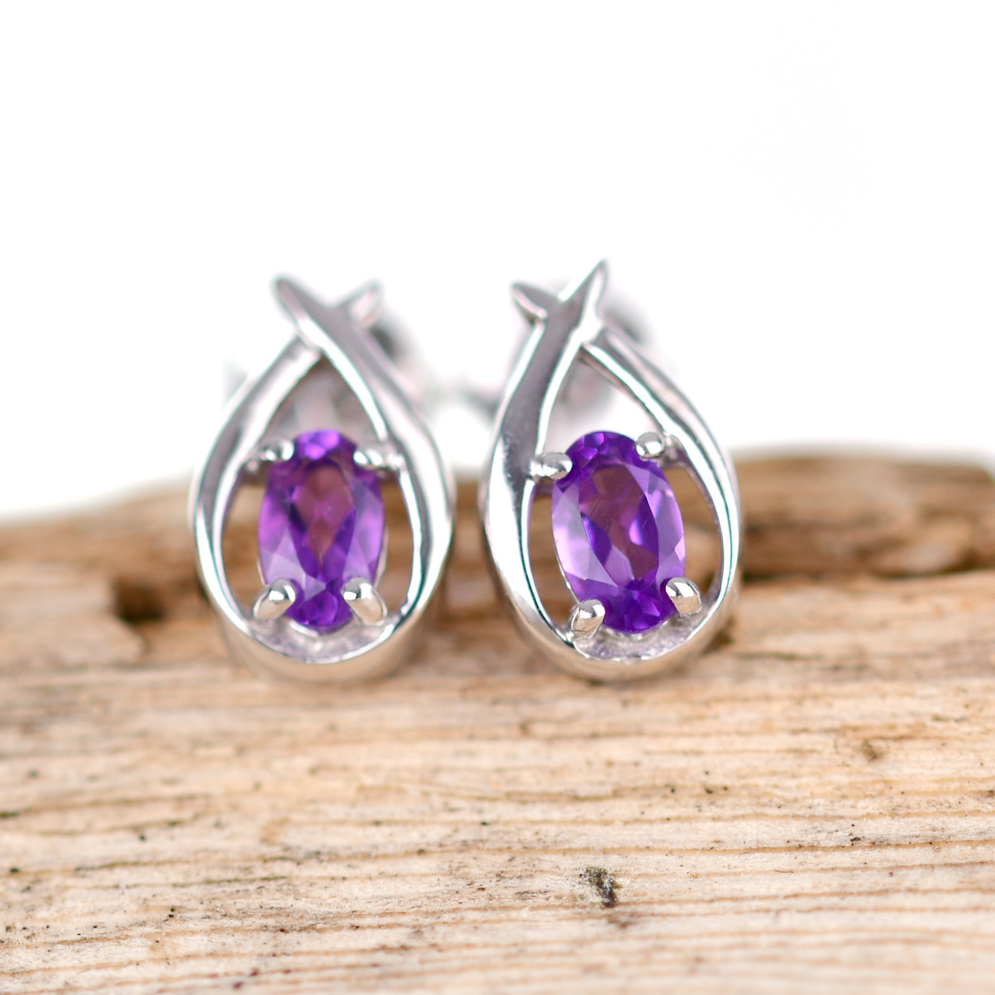 Sterling silver amethyst on sale earrings